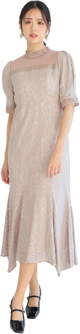 AMERI Vintageシースルードレス ベージュ Ameri VINTAGE アメリヴィンテージ エアリーヴェールドレス